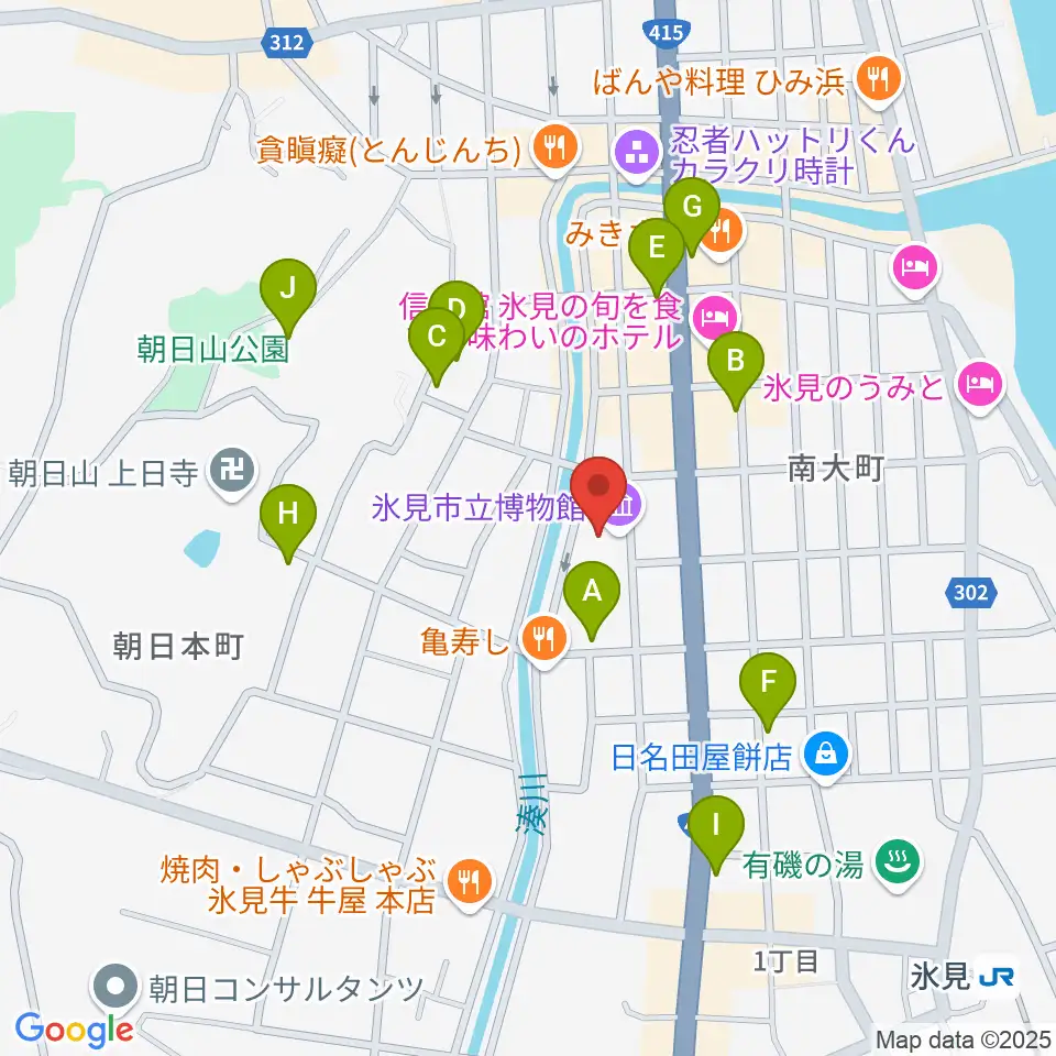 氷見市立博物館周辺の駐車場・コインパーキング一覧地図