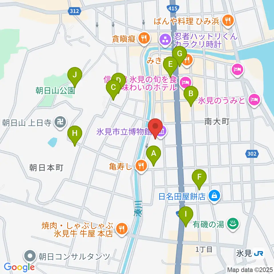 氷見市立博物館周辺の駐車場・コインパーキング一覧地図