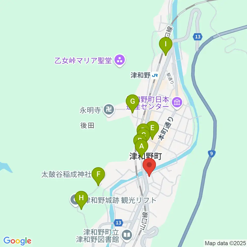 津和野町郷土館周辺の駐車場・コインパーキング一覧地図