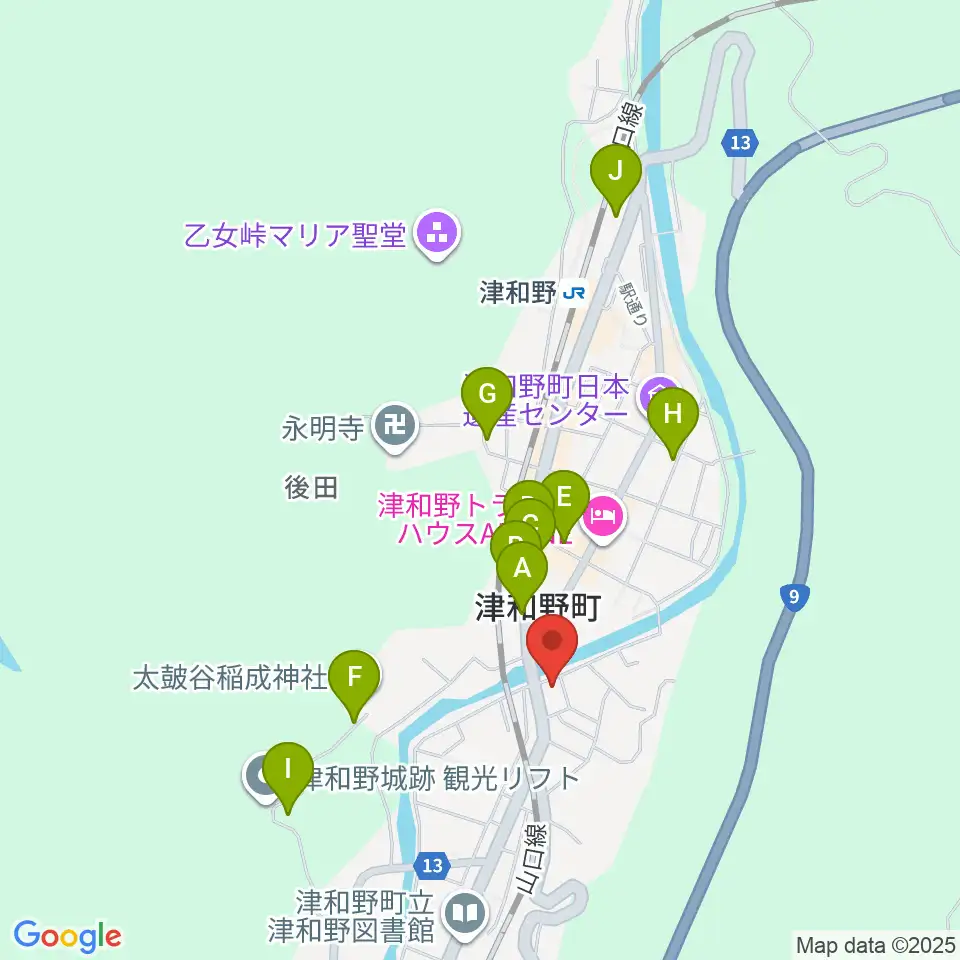 津和野町郷土館周辺の駐車場・コインパーキング一覧地図