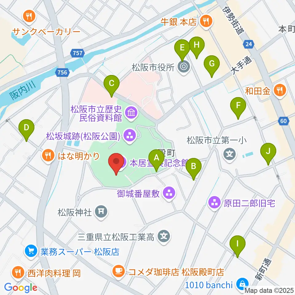 本居宣長記念館周辺の駐車場・コインパーキング一覧地図