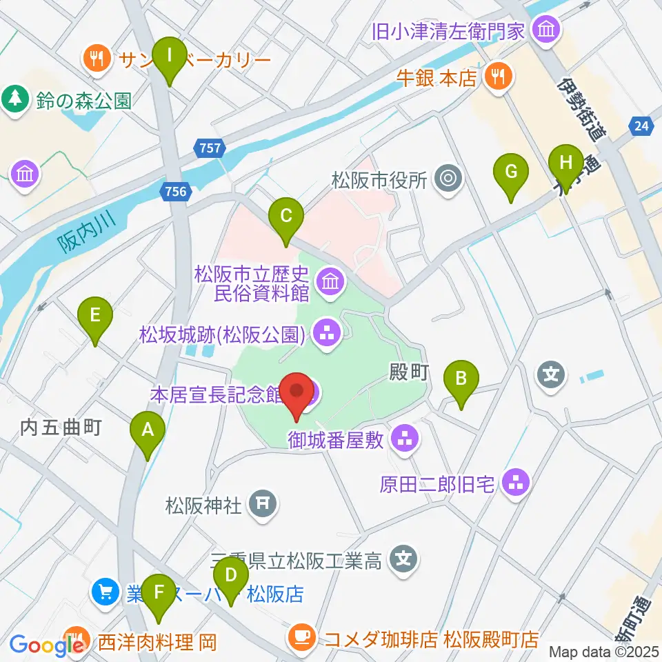 本居宣長記念館周辺の駐車場・コインパーキング一覧地図