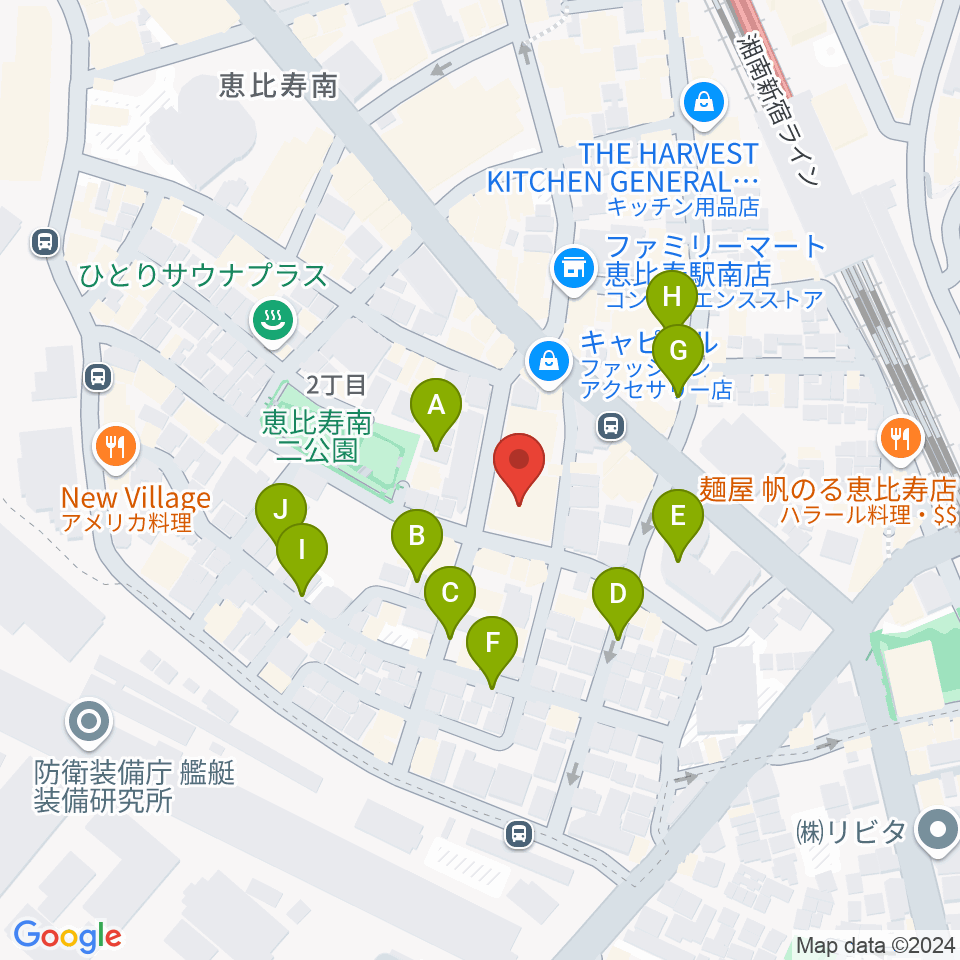 ABSレコーディングスタジオ周辺の駐車場・コインパーキング一覧地図