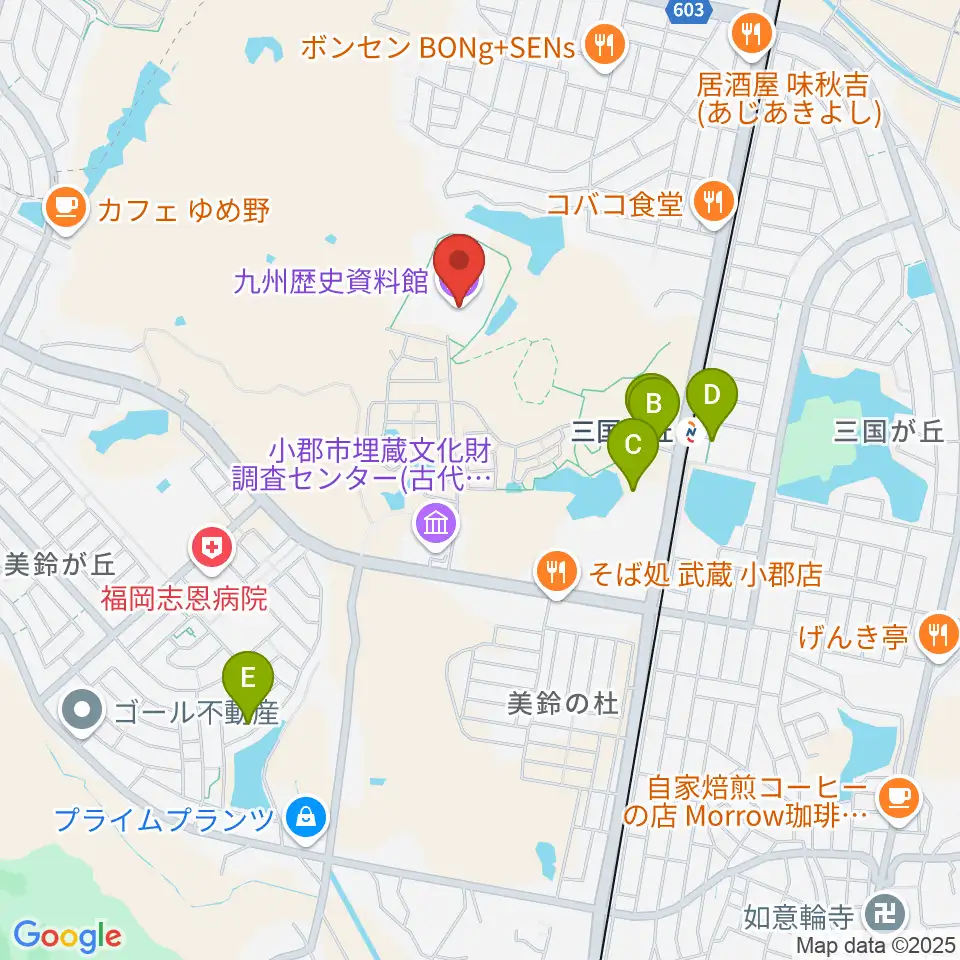 九州歴史資料館周辺の駐車場・コインパーキング一覧地図