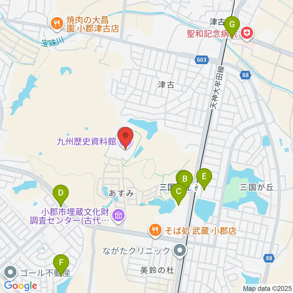 九州歴史資料館周辺の駐車場・コインパーキング一覧地図