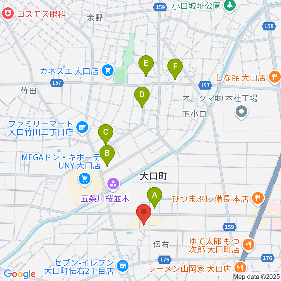 大口町歴史民俗資料館周辺の駐車場・コインパーキング一覧地図