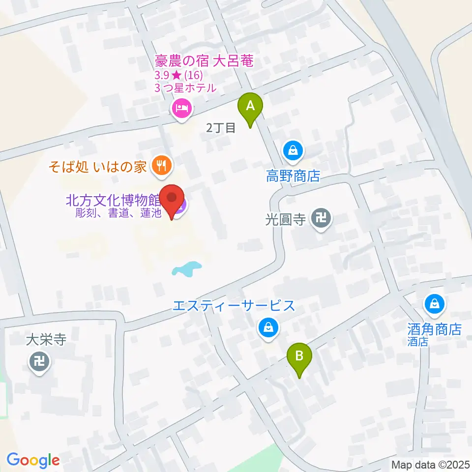 北方文化博物館周辺の駐車場・コインパーキング一覧地図