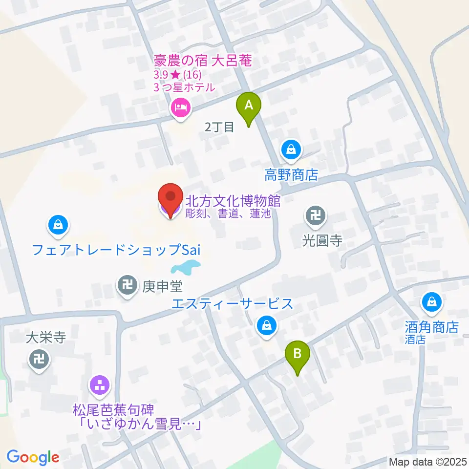 北方文化博物館周辺の駐車場・コインパーキング一覧地図