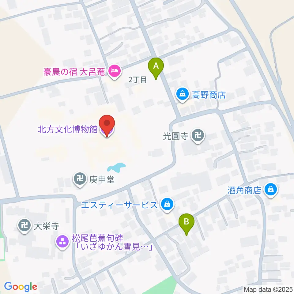 北方文化博物館周辺の駐車場・コインパーキング一覧地図