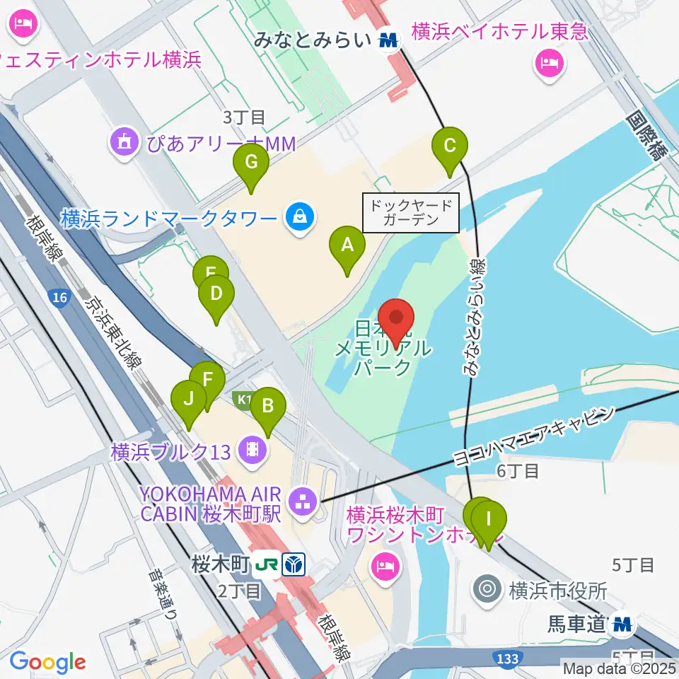 横浜みなと博物館周辺の駐車場・コインパーキング一覧地図