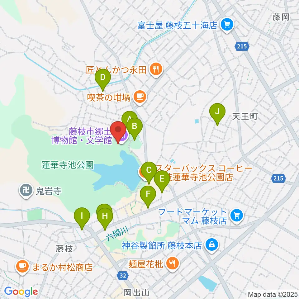 藤枝市郷土博物館・文学館周辺の駐車場・コインパーキング一覧地図
