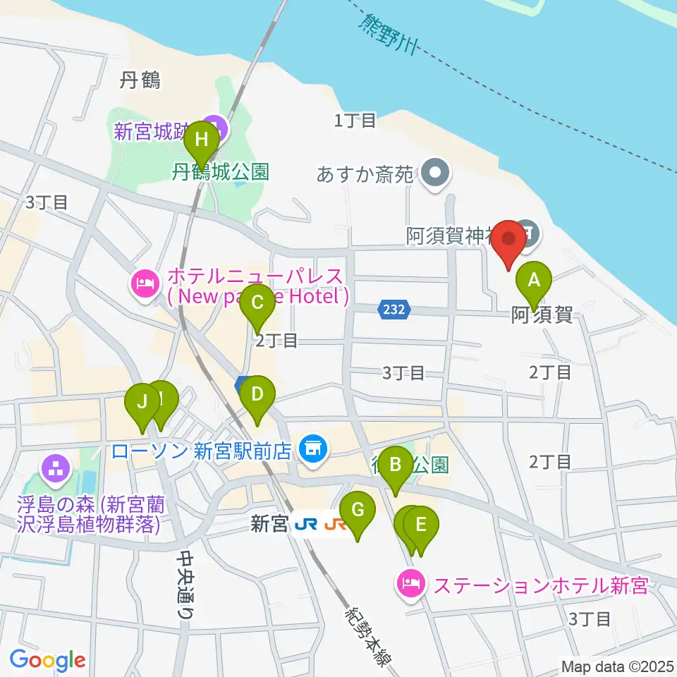 新宮市立歴史民俗資料館周辺の駐車場・コインパーキング一覧地図