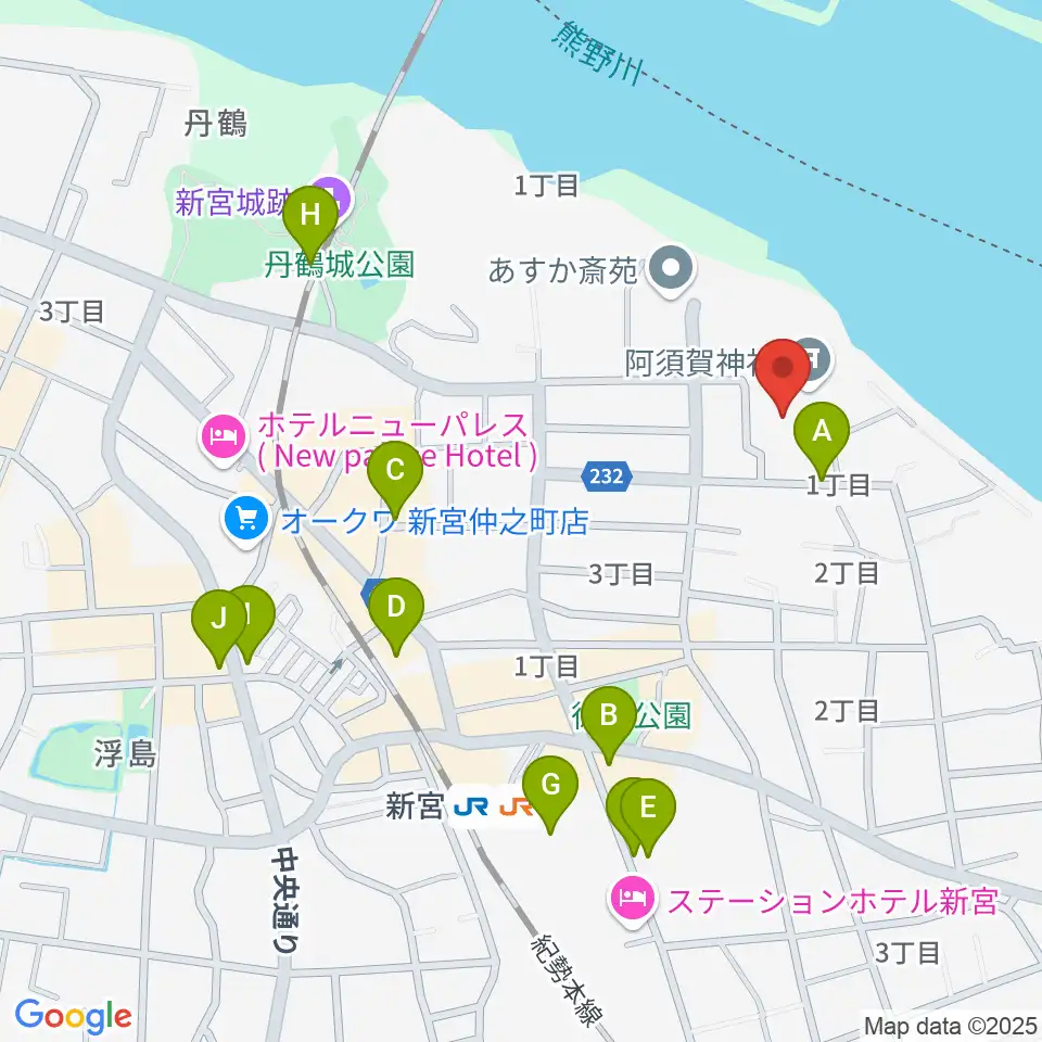 新宮市立歴史民俗資料館周辺の駐車場・コインパーキング一覧地図