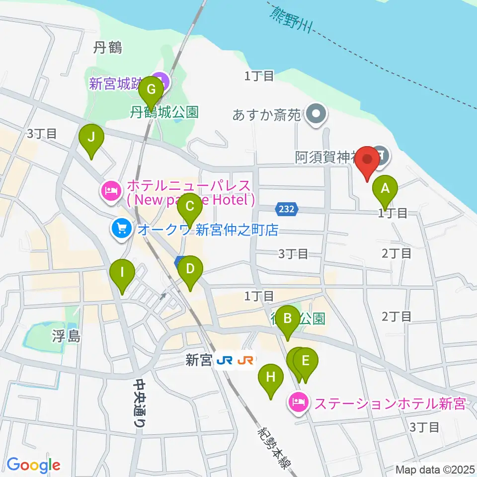 新宮市立歴史民俗資料館周辺の駐車場・コインパーキング一覧地図