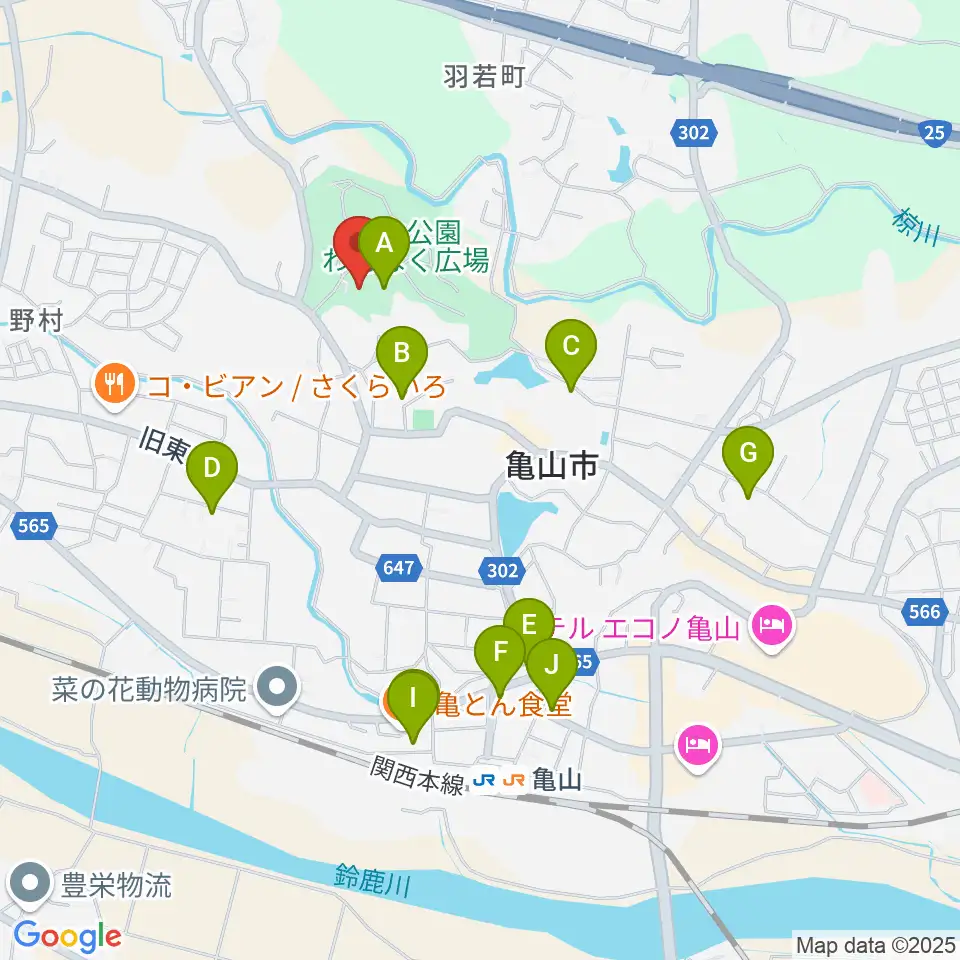 亀山市歴史博物館周辺の駐車場・コインパーキング一覧地図
