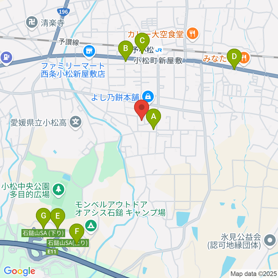 西条市立小松温芳図書館・郷土資料室周辺の駐車場・コインパーキング一覧地図