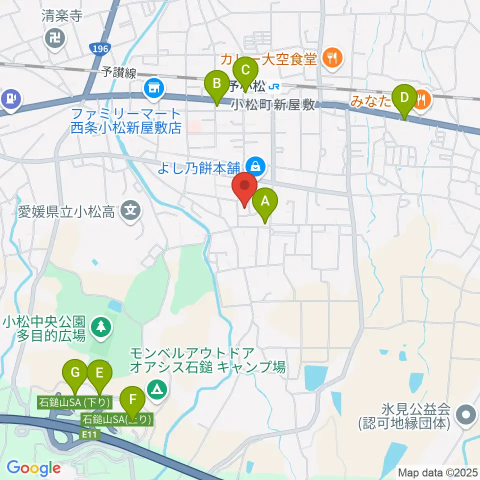 西条市立小松温芳図書館・郷土資料室周辺の駐車場・コインパーキング一覧地図