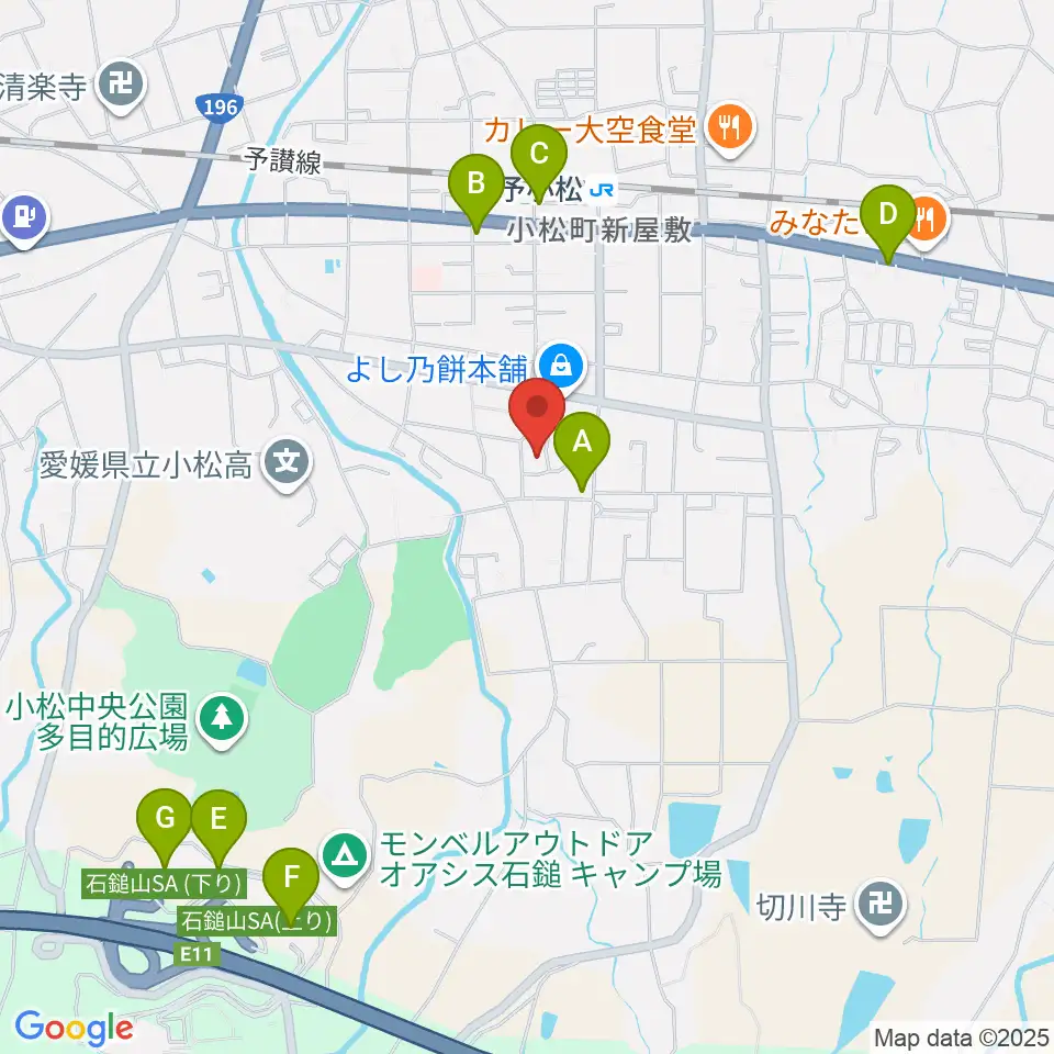 西条市立小松温芳図書館・郷土資料室周辺の駐車場・コインパーキング一覧地図