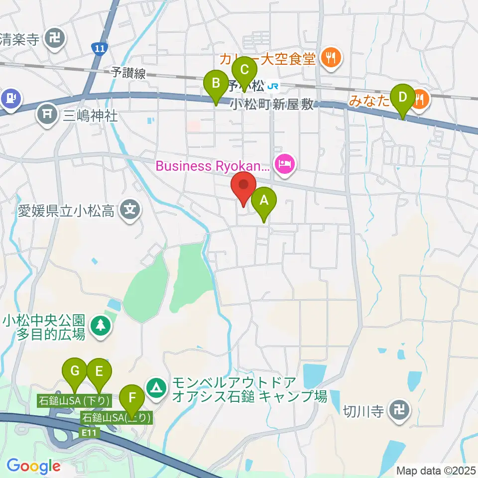 西条市立小松温芳図書館・郷土資料室周辺の駐車場・コインパーキング一覧地図