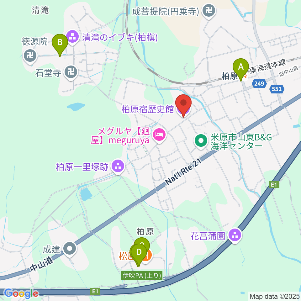 米原市柏原宿歴史館周辺の駐車場・コインパーキング一覧地図