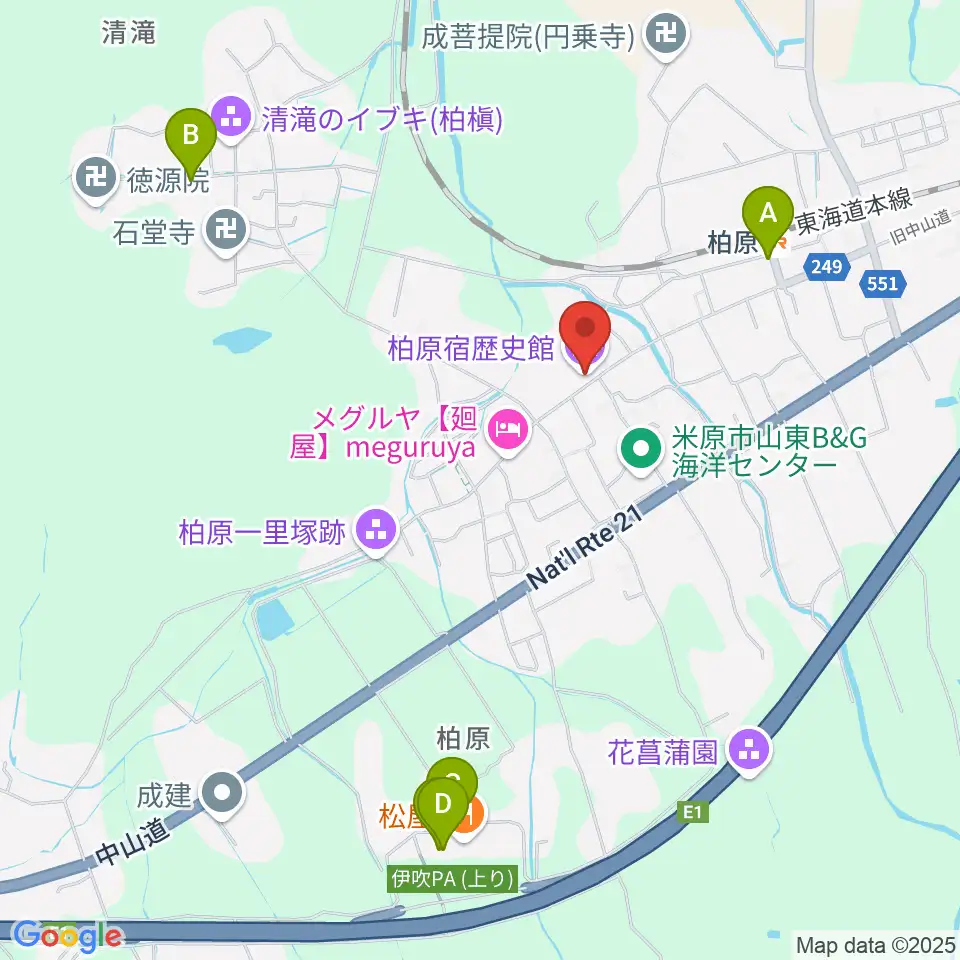 米原市柏原宿歴史館周辺の駐車場・コインパーキング一覧地図
