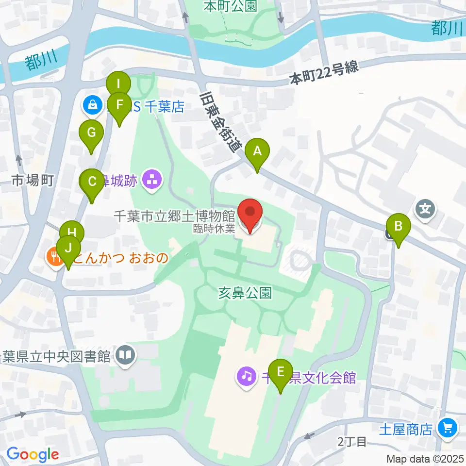 千葉市立郷土博物館周辺の駐車場・コインパーキング一覧地図