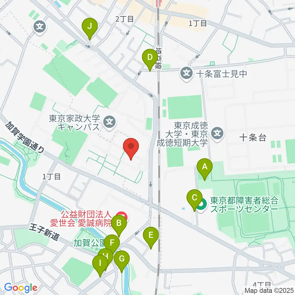 東京家政大学博物館周辺の駐車場・コインパーキング一覧地図