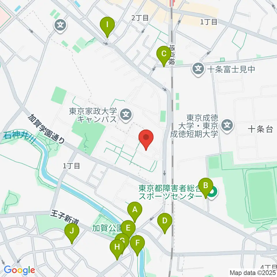 東京家政大学博物館周辺の駐車場・コインパーキング一覧地図