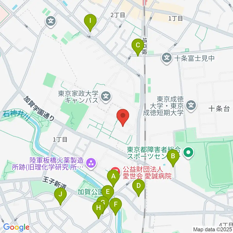 東京家政大学博物館周辺の駐車場・コインパーキング一覧地図