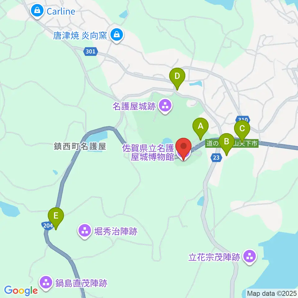 佐賀県立名護屋城博物館周辺の駐車場・コインパーキング一覧地図