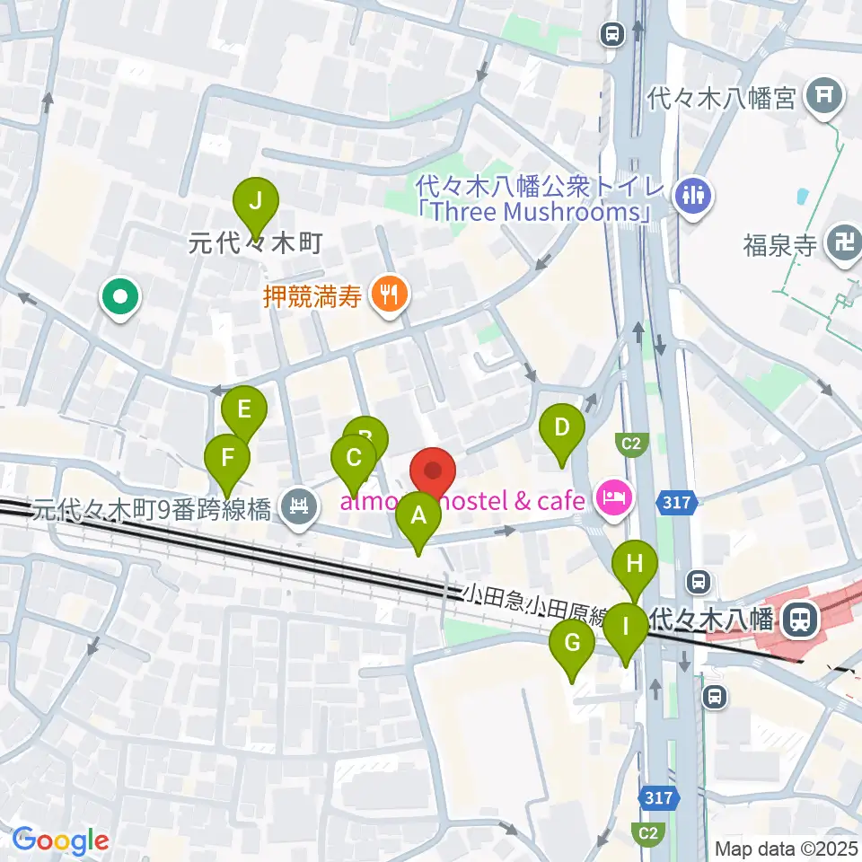 セオリスタジオ周辺の駐車場・コインパーキング一覧地図