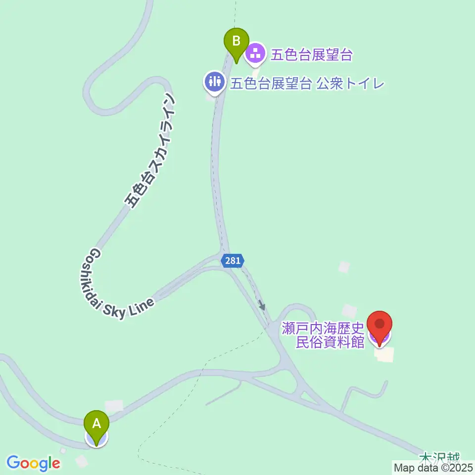 瀬戸内海歴史民俗資料館周辺の駐車場・コインパーキング一覧地図