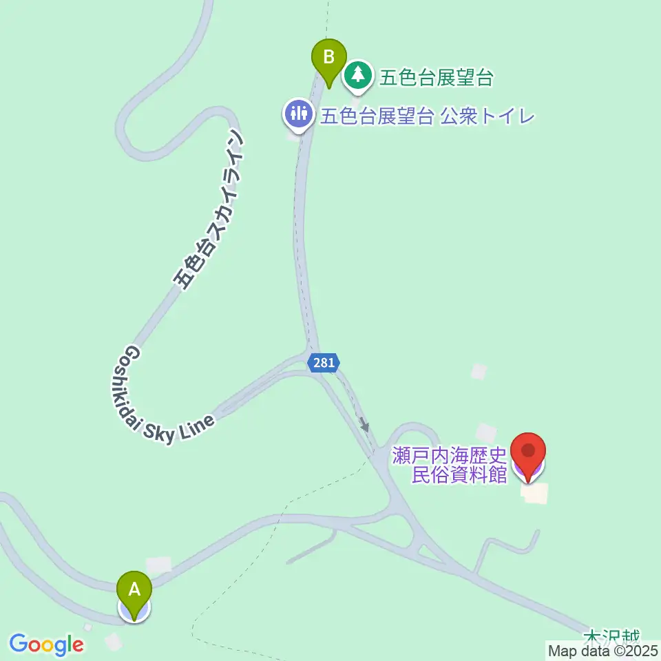 瀬戸内海歴史民俗資料館周辺の駐車場・コインパーキング一覧地図