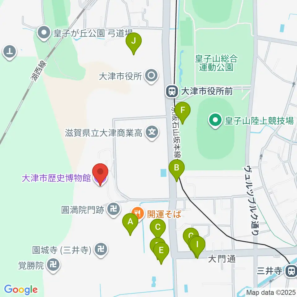 大津市歴史博物館周辺の駐車場・コインパーキング一覧地図