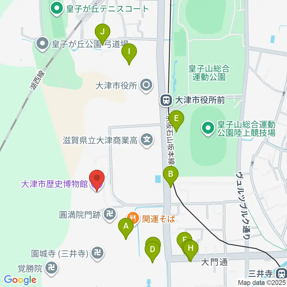 大津市歴史博物館周辺の駐車場・コインパーキング一覧地図