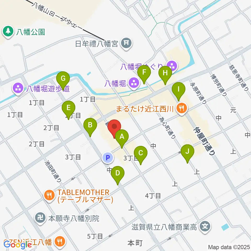近江八幡市立資料館周辺の駐車場・コインパーキング一覧地図
