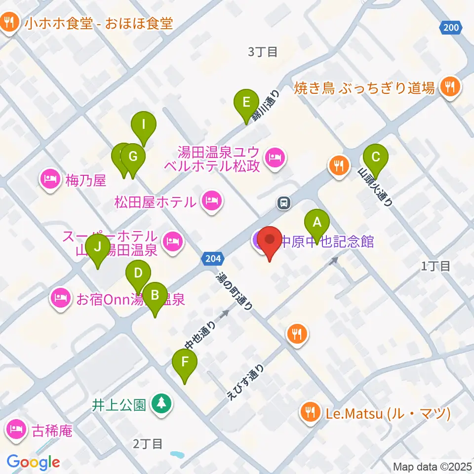 中原中也記念館周辺の駐車場・コインパーキング一覧地図