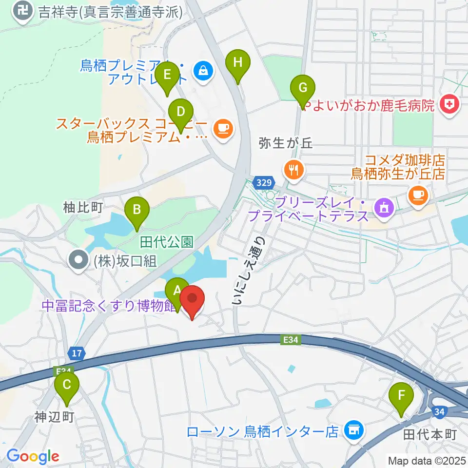 中冨記念くすり博物館周辺の駐車場・コインパーキング一覧地図