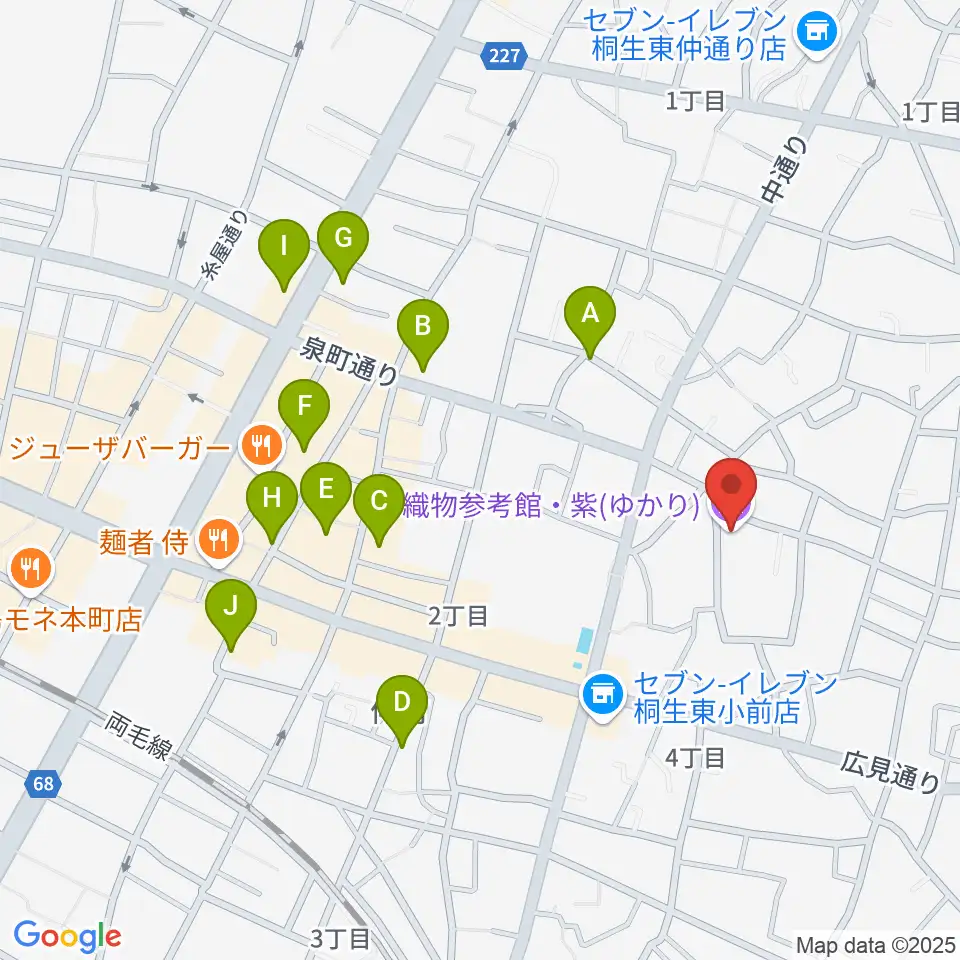 織物参考館・紫周辺の駐車場・コインパーキング一覧地図