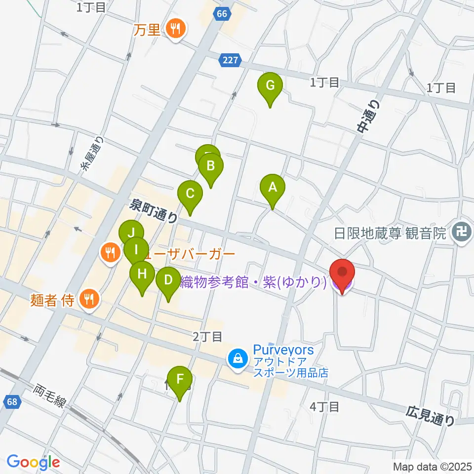 織物参考館・紫周辺の駐車場・コインパーキング一覧地図