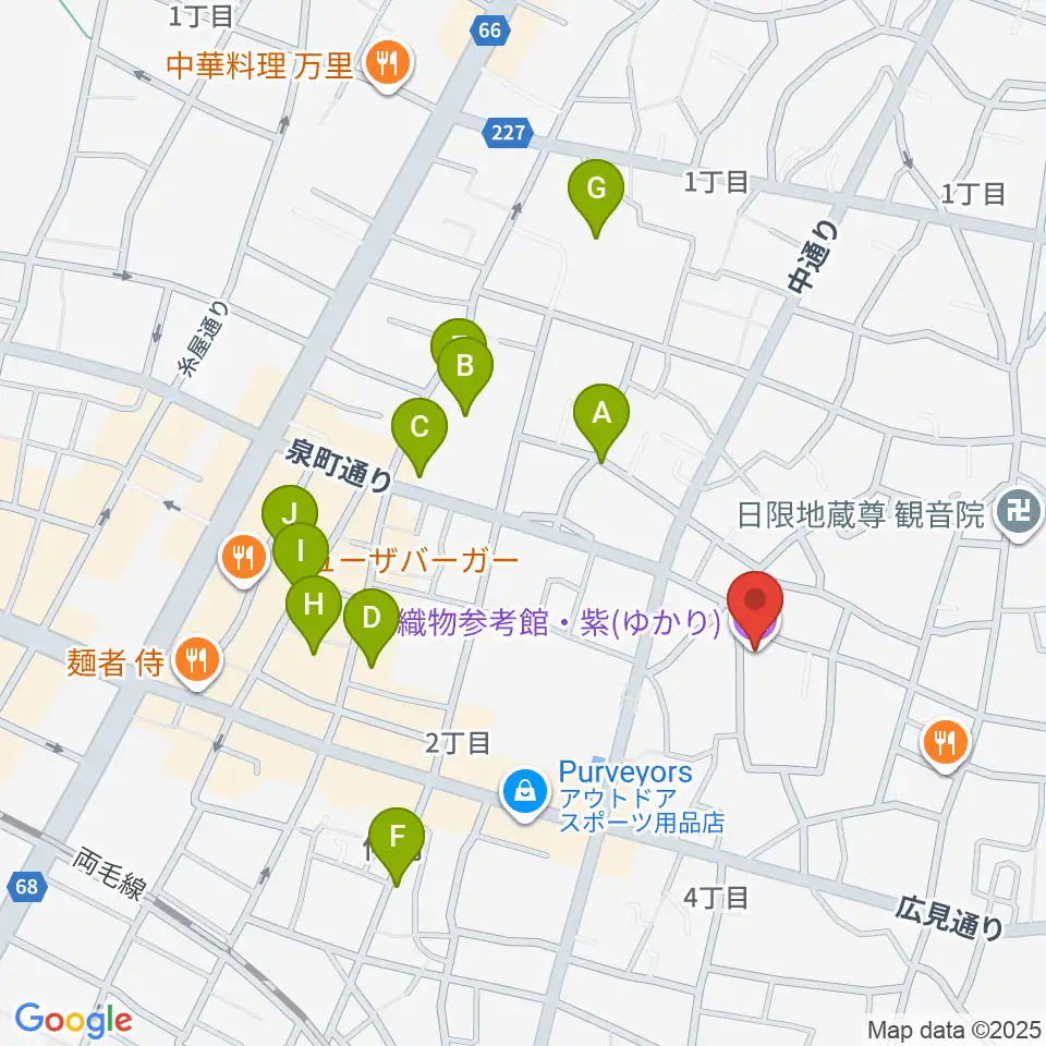 織物参考館・紫周辺の駐車場・コインパーキング一覧地図