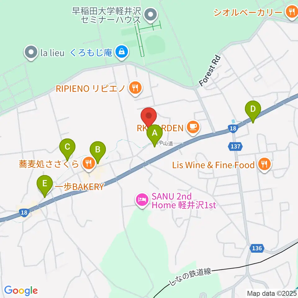 軽井沢町追分宿郷土館周辺の駐車場・コインパーキング一覧地図