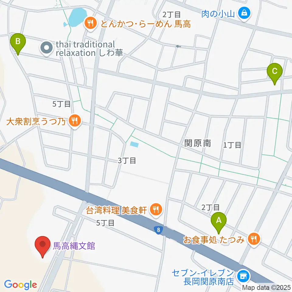 長岡市馬高縄文館周辺の駐車場・コインパーキング一覧地図