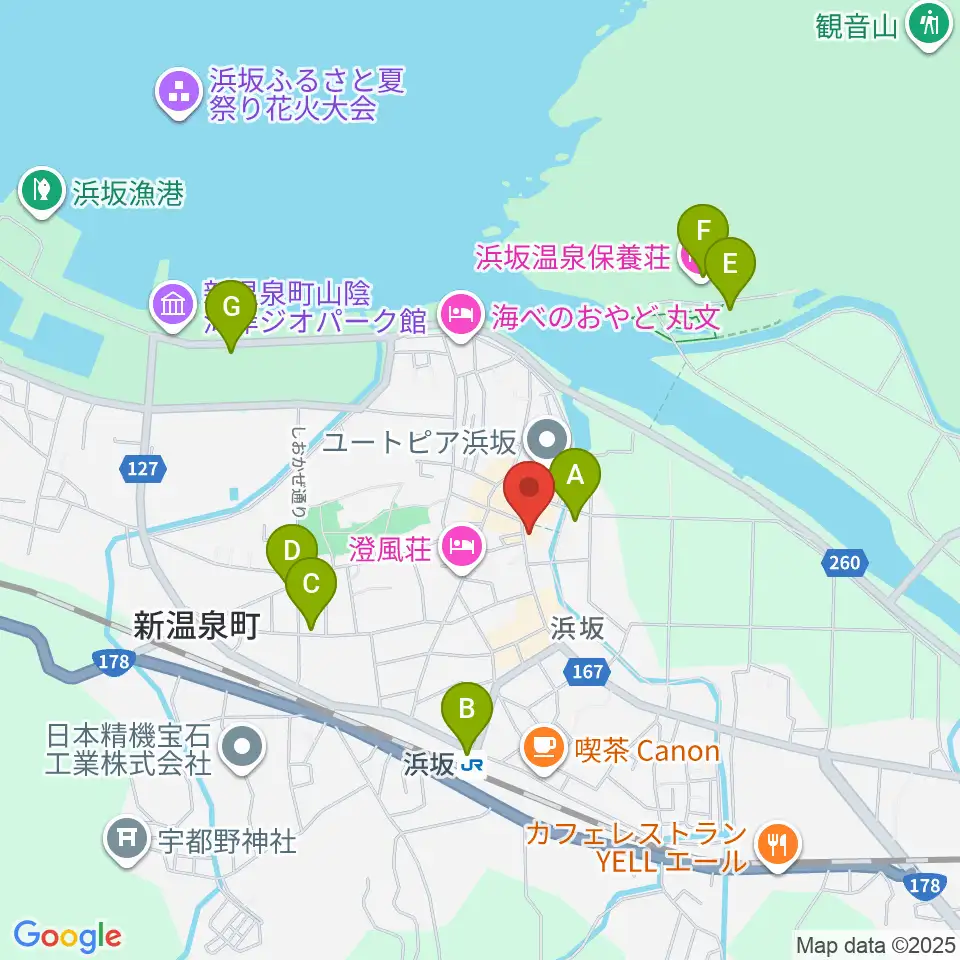 浜坂先人記念館 以命亭周辺の駐車場・コインパーキング一覧地図