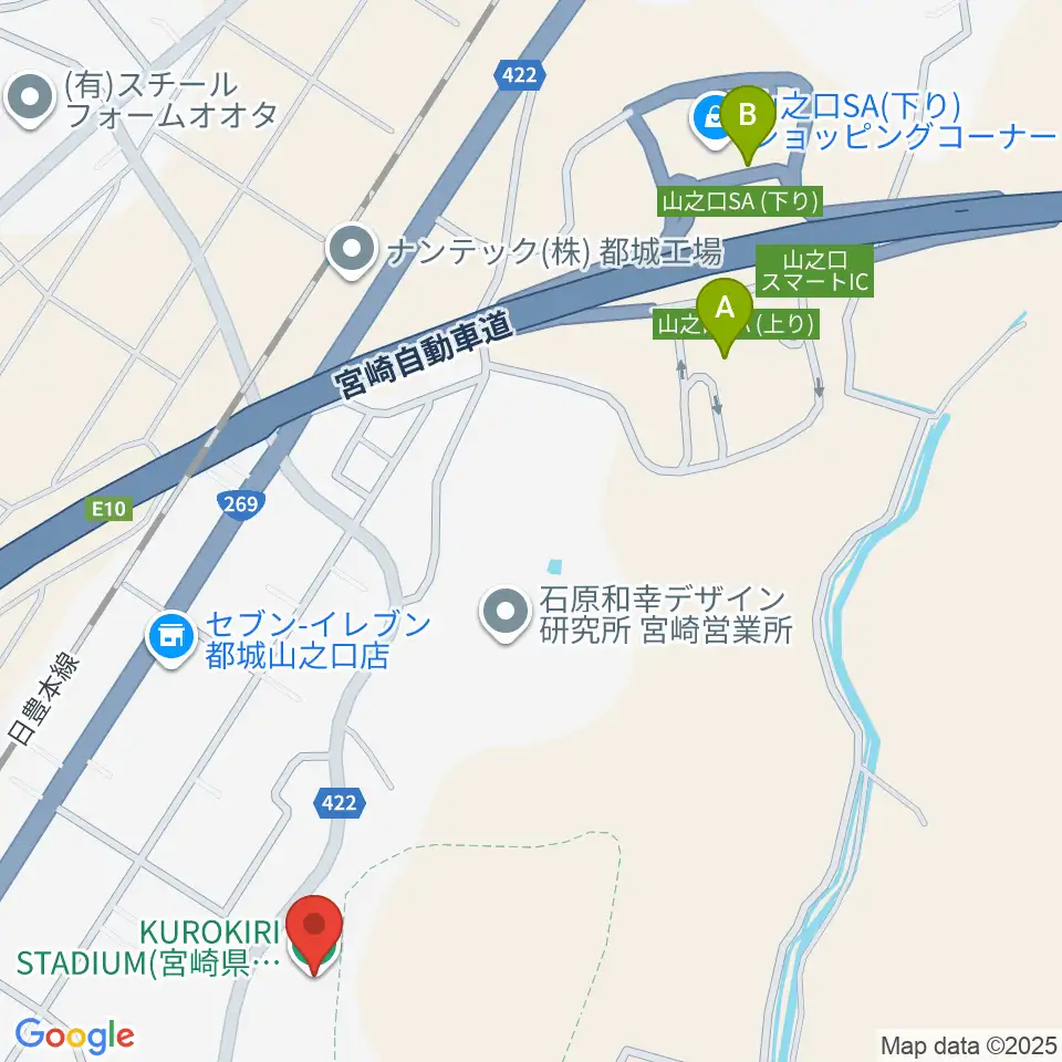 クロキリスタジアム周辺の駐車場・コインパーキング一覧地図