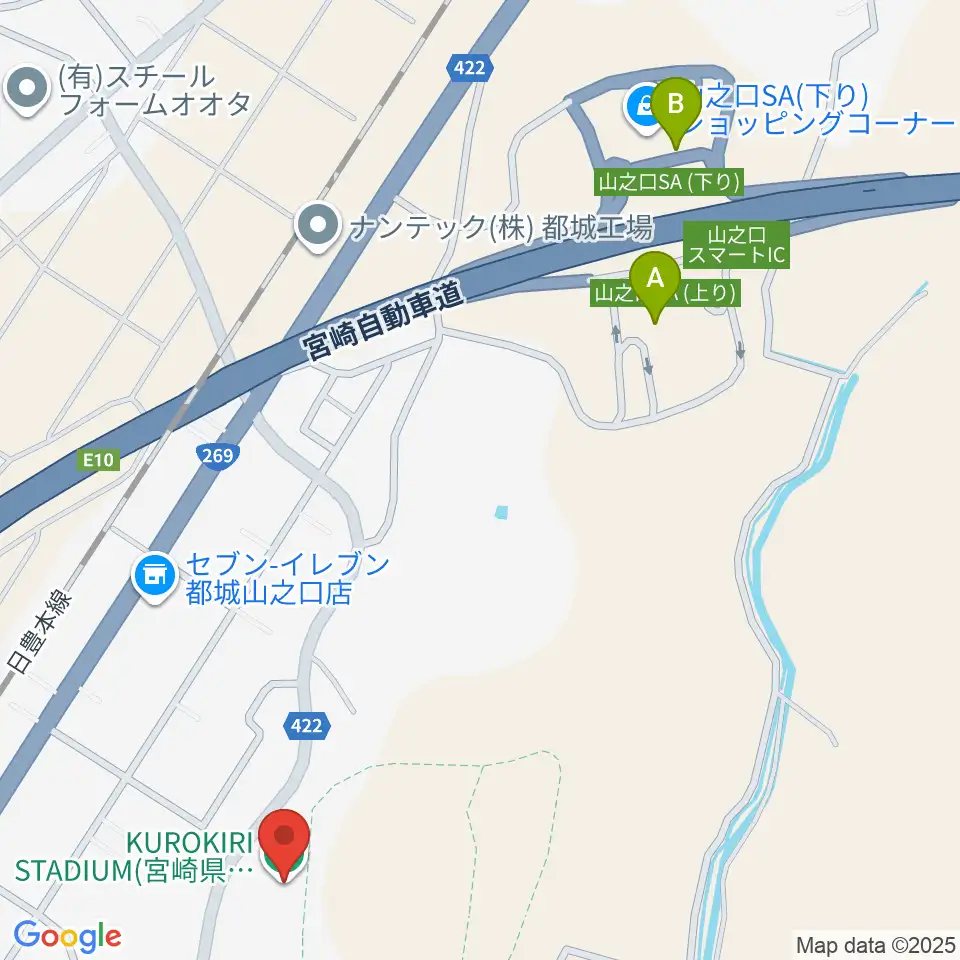 クロキリスタジアム周辺の駐車場・コインパーキング一覧地図