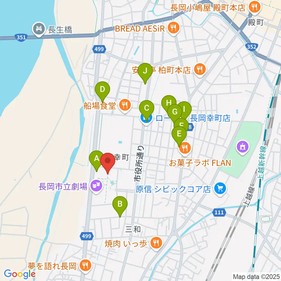 長岡市立科学博物館周辺の駐車場・コインパーキング一覧地図