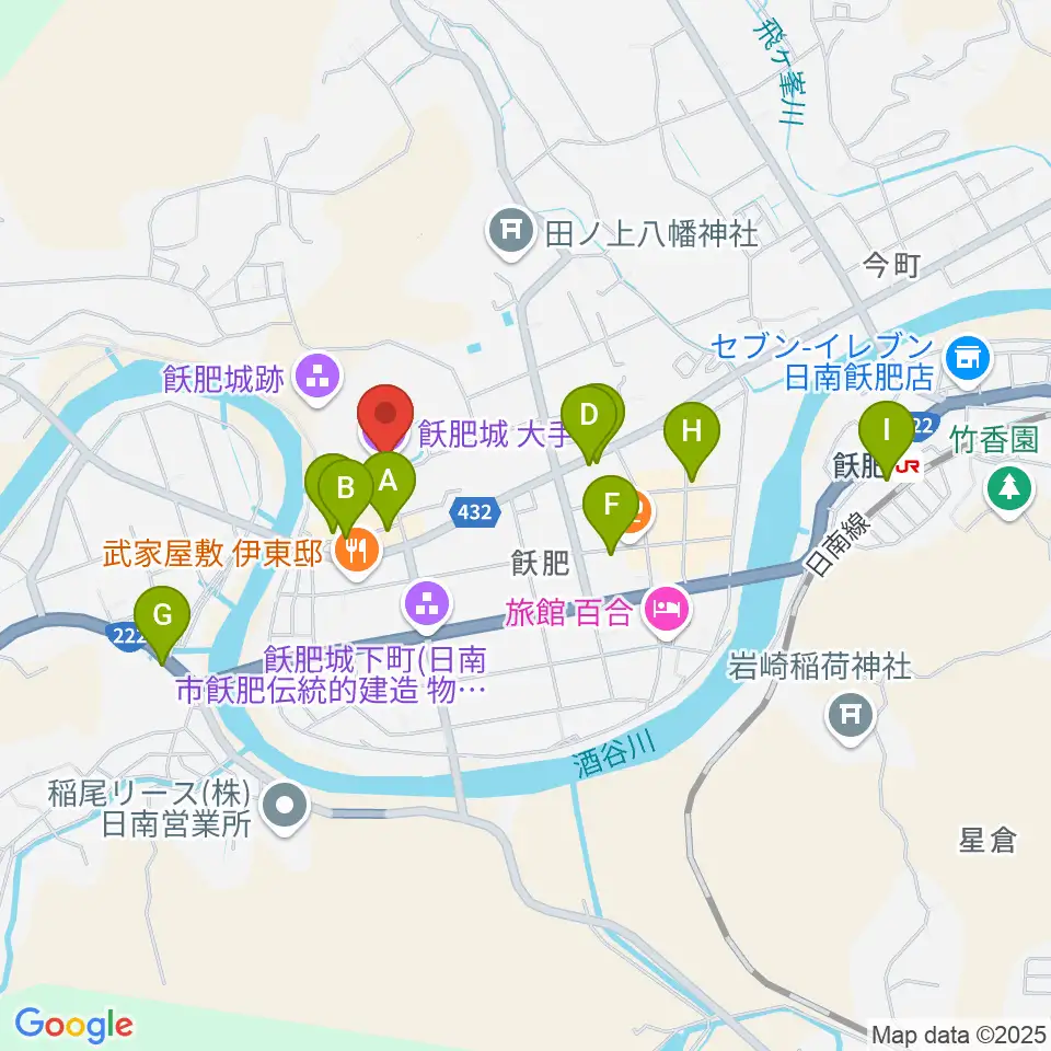 飫肥城歴史資料館周辺の駐車場・コインパーキング一覧地図
