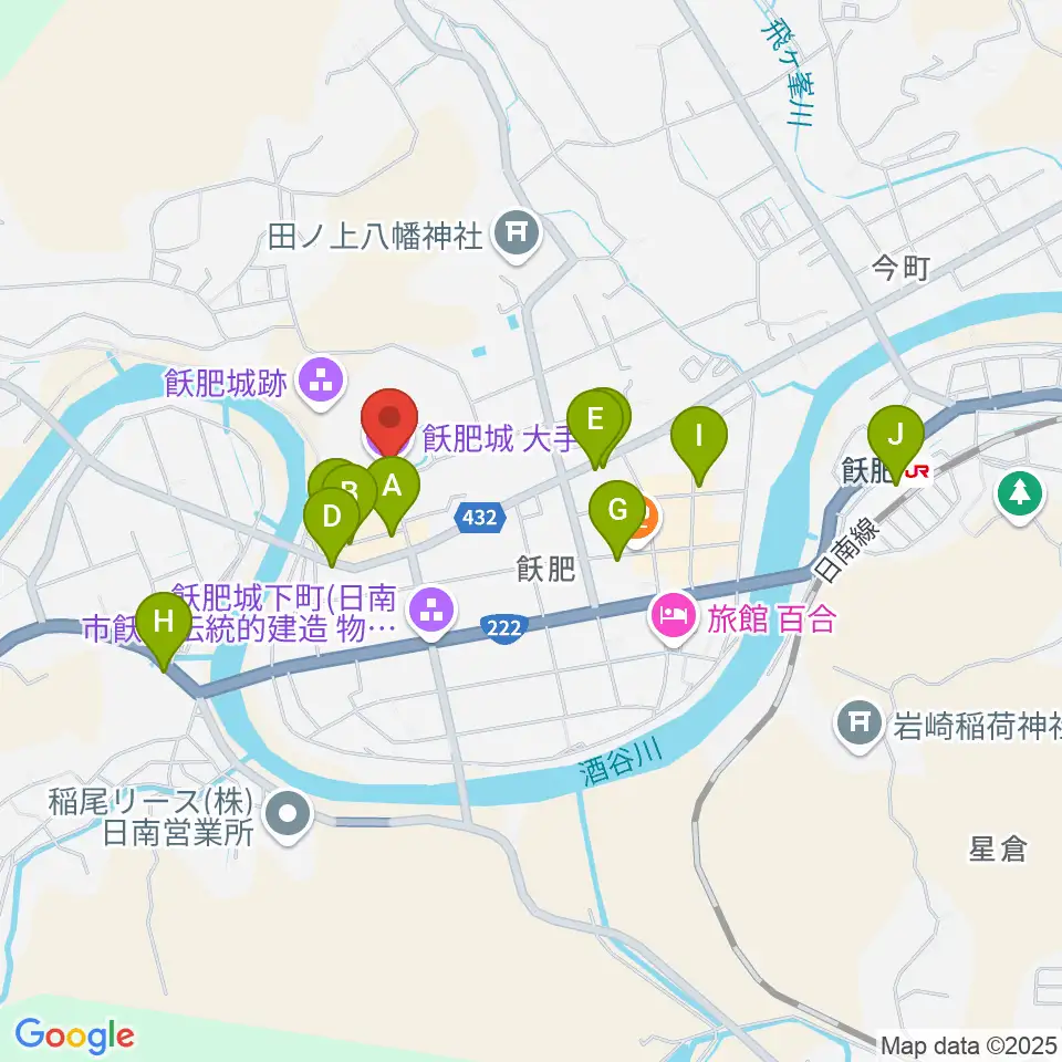 飫肥城歴史資料館周辺の駐車場・コインパーキング一覧地図