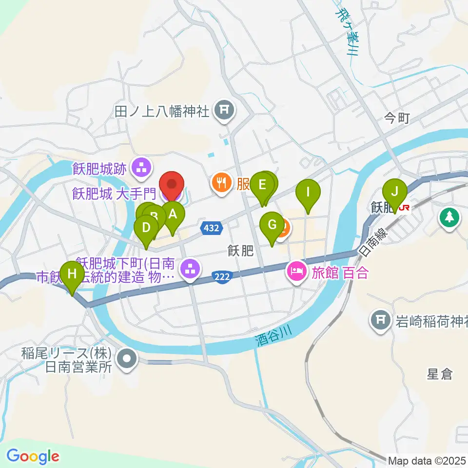 飫肥城歴史資料館周辺の駐車場・コインパーキング一覧地図